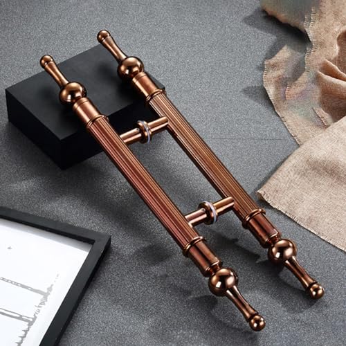 LKAMCBZMF Schieben Sie den Scheune Türgriff, Stilvoller Retro-Türgriff aus Edelstahl in H-Form for Glastüren im Büro(Rose Gold,186X140cm/73.2" X55.1) von LKAMCBZMF