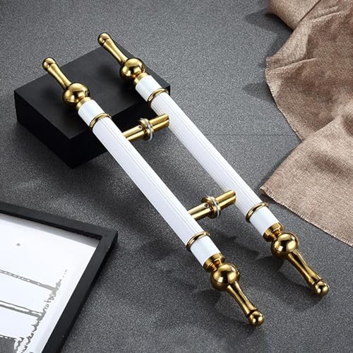 LKAMCBZMF Schieben Sie den Scheune Türgriff, Stilvoller Retro-Türgriff aus Edelstahl in H-Form for Glastüren im Büro(White,126X80cm/49.6"X31.5") von LKAMCBZMF