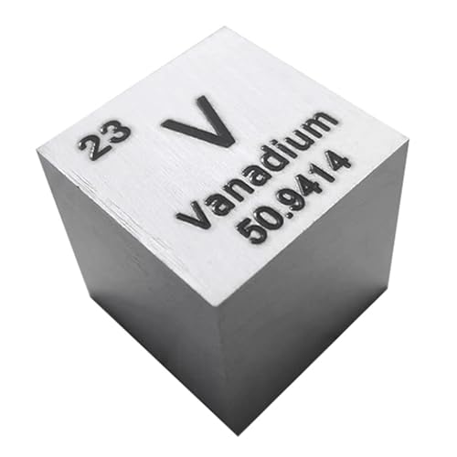 Metallelemente mit hoher Dichte Würfel, Vanadium-Elementwürfel, silbergrau, mehrere Größen(25.4x25.4x25.4mm) von LKAMCBZMF