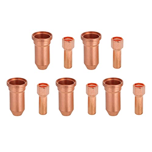 Plasma-Schneiden Düsen Elektroden Verbrauchsmateri 10 Pcs Plasma Schneiden Taschenlampe Verbrauchs Kit for PT-80 PT-100 1,5mm Düse 1,8mm Elektrode von LKAMCBZMF