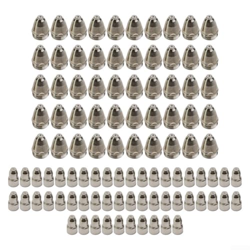 Plasma-Schneiden Düsen Elektroden Verbrauchsmateri Plasma Electrode Tip Nozzle Kit 100 pcs for P80 Torch, CUT 70-120, 1.1-1.7mm(1.3mm) von LKAMCBZMF