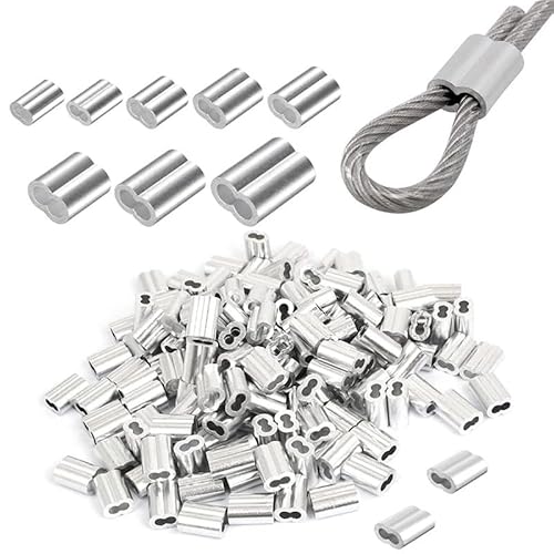 Stahlseil, Aluminium-Gehäuse, Drahtklemmen for Kabel, Aluminium, Doppelloch-Crimphülsen, Aderendhülsen, Größe M1-M12, Packung(M1.5 200pcs) von LKAMCBZMF