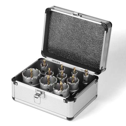 Vakuumschweißdiamantkernbohrschneider, 10-teiliges Lochsägen-Set aus Legierung, 16–53 mm (0,63–2,09 Zoll), TCT-Lochsägen-Bohrer-Set, Bohrer-Kit, PVC von LKAMCBZMF