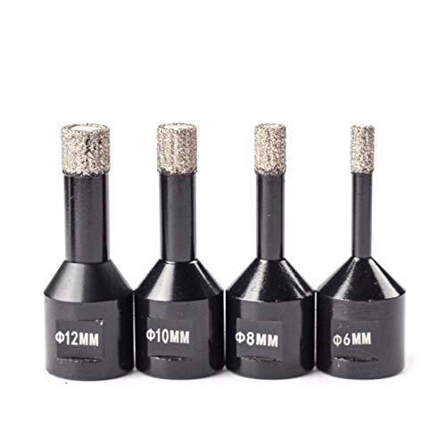 Vakuumschweißdiamantkernbohrschneider, Diamantbohrer for Fliesen, Granit, Marmor, 6–12 mm, 4 Stück((6 8 10 12 (4PCS))) von LKAMCBZMF