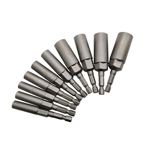 die muttermontage treibt die bohrbaugruppe, Deepen Impact Nut Driver Bit Set for Elektrowerkzeuge 5,5–19 mm 80 mm 1/4 Sechskant 15 oder 10 Stück(15pcs 5.5-19mm) von LKAMCBZMF