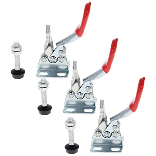 manuelles Werkzeug horizontale Ellbogenklammern, Kniehebelspanner SD-201A 27kg Schnellspanner Rot 3er-Pack(3pcs) von LKAMCBZMF