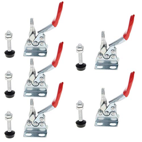 manuelles Werkzeug horizontale Ellbogenklammern, Kniehebelspanner SD-201A 27kg Schnellspanner Rot 3er-Pack(One Size) von LKAMCBZMF