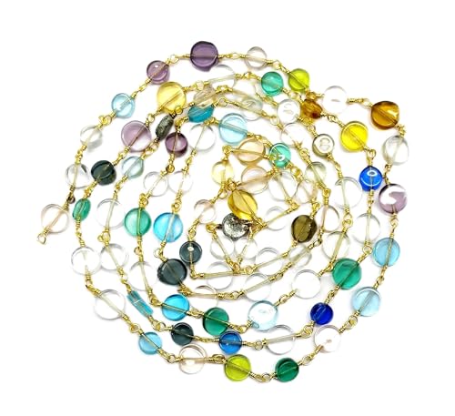 LKBEADS Mult Gemstone 24 Inch 24k Gold Plated 6mm Coin Smooth Beads Necklace Chains Bulk for DIY Necklace Bracelet Choker Jewelry Making DIY Crafting Accessories 2 Feet COPS010423 LKBEADS Mult Gemstone 24 Inch 24k Gold Plated 6mm Coin Smooth Beads Necklace Chains Bulk for DIY Necklace Bracelet Choker Jewelry Making DIY Crafting Accessories 2 Feet COPS010423 von LKBEADS