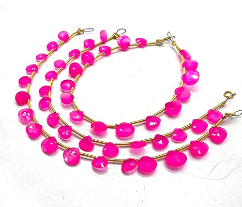 Natural Queen Chalcedony 7x7mm Heart Faceted 7 Inch 16 Pieces Pink Color Rare Gemstone Beads Strand German_Beads_102 Natural Queen Chalcedony 7x7mm Heart Faceted 7 Inch 16 Pieces Pink Color Rare Gemstone Beads Strand German_Beads_102 von LKBEADS