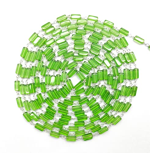 Peridot Quartz 18 Inch 92.5 Sterling Silver Plated 7-10mm Rectangle Faceted-Smooth Beads Necklace Chains Bulk for DIY Necklace Bracelet Choker Jewelry Making DIY Crafting Accessories 1.5" COPS010427 Peridot Quartz 18 Inch 92.5 Sterling Silver Plated 7-10mm Rectangle Faceted-Smooth Beads Necklace Chains Bulk for DIY Necklace Bracelet Choker Jewelry Making DIY Crafting Accessories 1.5" COPS010427 von LKBEADS