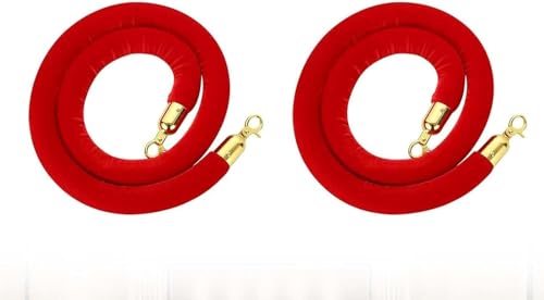 Rungenseil, 2 Stück rote Samtseile for Stützen, 3 Fuß, 3,3 Fuß, 4 Fuß, 5 Fuß, 6 Fuß, Absperrseil, rote Teppichparty/Filmabend/VIP-hängende rote Seile (Farbe: Samt-Goldhaken, Größe: 1,2 m/4 Fuß) Rungenseil, 2 Stück rote Samtseile for Stützen, 3 Fuß, 3,3 Fuß, 4 Fuß, 5 Fuß, 6 Fuß, Absperrseil, rote Teppichparty/Filmabend/VIP-hängende rote Seile (Farbe: Samt-Goldhaken, Größe: 1,2 m/4 Fuß) von LKDCNUP