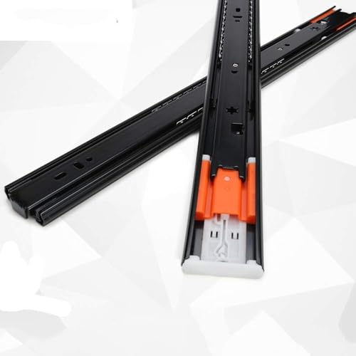 Schubladengleiter, Drawer runners,16 Inch Push to Open Drawer Slides Side Mount Ball Bearing Rails Track Metal Cabinet Drawer Runners Full Extension 100lb Load Capacity, Black, 1 Pair Schubladengleiter, Drawer runners,16 Inch Push to Open Drawer Slides Side Mount Ball Bearing Rails Track Metal Cabinet Drawer Runners Full Extension 100lb Load Capacity, Black, 1 Pair von LKDCNUP