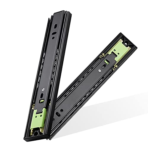Schubladengleiter, Drawer runners,3 Fold Rebound Steel Drawer Hardware Track, Heavy Duty Push to Open Drawer Slides, Telescopic Ball Bearing Drawer Rails Runners, 25cm-50cm, 1 Pair von LKDCNUP