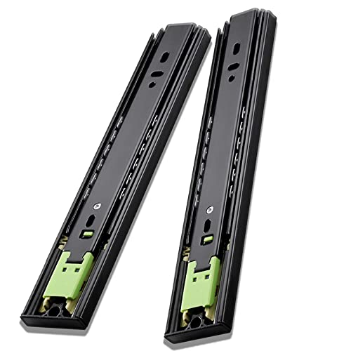 Schubladengleiter, Drawer runners,Drawer Runners 3-Fold Full Extension Rebound Drawer Slides Push to Open Drawer Rails with Steel Ball Bearing Slide Track Hardware Side Mount von LKDCNUP
