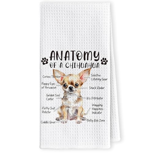 LKETW Lustige Chihuahua-Hunde-Küchentücher, Chihuahua-Geschenke für Frauen, Herren-Handtücher, Hunde-Anatomie-Geschirrtuch für Küche, Badezimmer-Dekor LKETW Lustige Chihuahua-Hunde-Küchentücher, Chihuahua-Geschenke für Frauen, Herren-Handtücher, Hunde-Anatomie-Geschirrtuch für Küche, Badezimmer-Dekor von LKETW