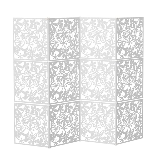 LKHDONG 12 Stück Raumteiler Faltbares Paravent, Freistehend Trennwand Raumteiler Innen Hohlschnitzerei Hängepaneel 40x40 cm von LKHDONG