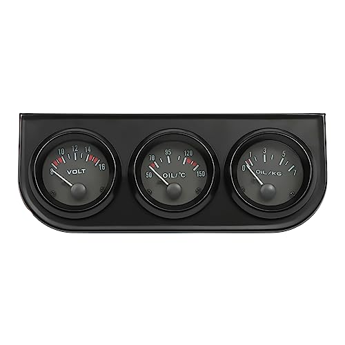 LKHDONG 52 mm 3-in-1 Zusatzinstrumente Multifunction, Voltmeter + Öltemperaturmesser + Öldruckanzeige, Zusatzinstrumente LED für Auto, 8-16V von LKHDONG