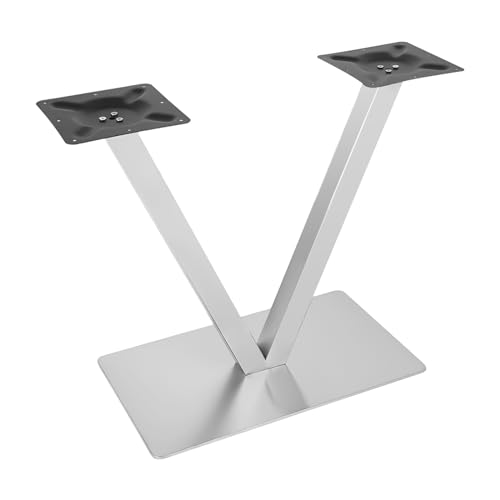 LKHDONG Tischbeine Tischfüße X-Form/V-Form, Edelstahl Tischgestell Möbelkufen Tischfuß Tischsäule Untergestell für Gastrotisch Silber (1, V-Form) von LKHDONG