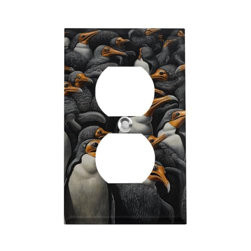 A Group of Penguins Outlet Cover, American Standard Wall Plate with Screws - Heat & Impact Resistant Stainless Steel, 1-Gang Duplex Socket Cover for Home Decor A Group of Penguins Outlet Cover, American Standard Wall Plate with Screws - Heat & Impact Resistant Stainless Steel, 1-Gang Duplex Socket Cover for Home Decor von LKHDS