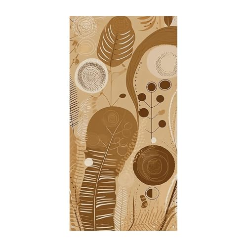 Beige- und braunes Türbanner, saisonale vertikale Türabdeckung, Dekoration, langlebiger Hintergrund für Party, Veranda, Eingang, Garten, Dekoration, 178 x 80 cm von LKHDS