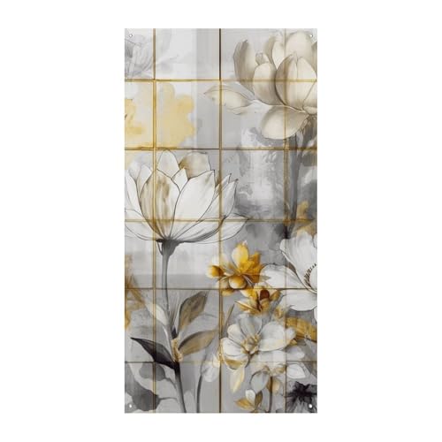 Beigefarbenes Blütenknospen-Muster, Türbanner, saisonale vertikale Türabdeckung, Dekoration, langlebiger Hintergrund für Party, Veranda, Eingang, Garten, Dekoration, 178 x 80 cm von LKHDS