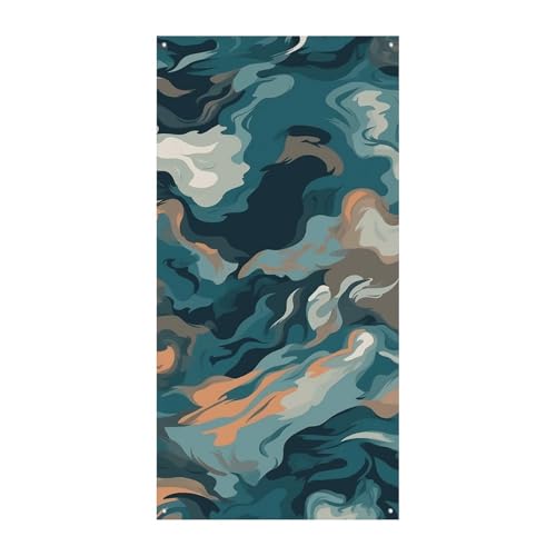 Blaues Camouflage-Muster, Türbanner, saisonale vertikale Türabdeckung, Dekoration, langlebiger Hintergrund für Party, Veranda, Eingang, Garten, Dekoration, 178 x 80 cm von LKHDS