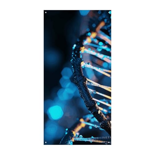 Blaues und schwarzes DNA-Türbanner, saisonale vertikale Türabdeckung, Dekoration, langlebiger Hintergrund für Party, Veranda, Eingang, Garten, Dekoration, 178 x 80 cm von LKHDS
