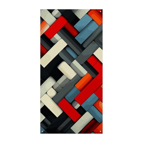 Diagonales geometrisches Türbanner, saisonale vertikale Türabdeckung, Dekoration, langlebiger Hintergrund für Party, Veranda, Eingang, Garten, Dekoration, 178 x 80 cm von LKHDS