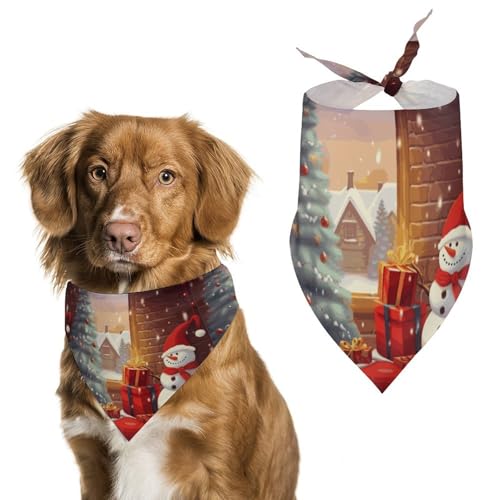 Hundehalstuch mit Aufschrift "Merry Christmas Day", waschbar und verstellbar, atmungsaktiv, für kleine, mittelgroße und große Haustiere, niedliches modisches Haustierzubehör von LKHDS