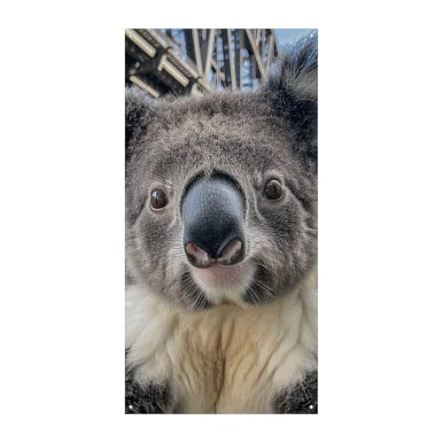 Koala-Porträt-Bild, Türbanner, saisonale vertikale Türabdeckung, Dekoration, langlebiger Hintergrund für Party, Veranda, Eingang, Garten, Dekoration, 178 x 80 cm Koala-Porträt-Bild, Türbanner, saisonale vertikale Türabdeckung, Dekoration, langlebiger Hintergrund für Party, Veranda, Eingang, Garten, Dekoration, 178 x 80 cm von LKHDS