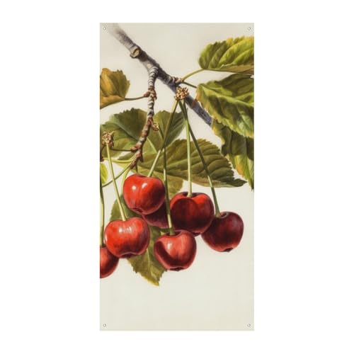 Kunst-Kirsch-Malerei-Türbanner, saisonale vertikale Türabdeckung, Dekoration, langlebiger Hintergrund für Party, Veranda, Eingang, Garten, Dekoration, 178 x 80 cm von LKHDS
