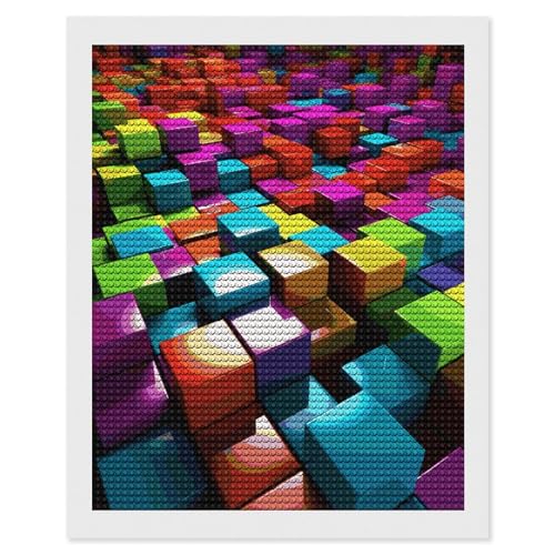 LKHDS 3D-Diamant-Malset mit bunten Würfeln für Erwachsene, runder Bohrer, DIY-Diamantkunst, 5D-Edelsteinkunst und Handwerk für Heimdekoration, 40,6 x 50,8 cm LKHDS 3D-Diamant-Malset mit bunten Würfeln für Erwachsene, runder Bohrer, DIY-Diamantkunst, 5D-Edelsteinkunst und Handwerk für Heimdekoration, 40,6 x 50,8 cm von LKHDS
