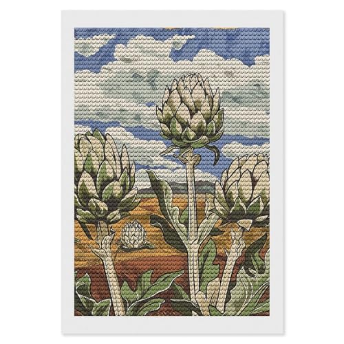 LKHDS Artischocken im Feld Diamant-Malerei-Set für Erwachsene, runder Bohrer, DIY-Diamantkunst, 5D-Edelsteinkunst und Handwerk für Heimdekoration, 20,3 x 30,5 cm LKHDS Artischocken im Feld Diamant-Malerei-Set für Erwachsene, runder Bohrer, DIY-Diamantkunst, 5D-Edelsteinkunst und Handwerk für Heimdekoration, 20,3 x 30,5 cm von LKHDS