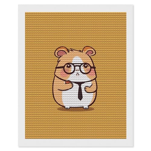 LKHDS Diamant-Malset mit süßem Hamster mit Brille, für Erwachsene, runder Bohrer, DIY-Diamantkunst, 5D-Edelsteinkunst und Handwerk für Heimdekoration, 40,6 x 50,8 cm LKHDS Diamant-Malset mit süßem Hamster mit Brille, für Erwachsene, runder Bohrer, DIY-Diamantkunst, 5D-Edelsteinkunst und Handwerk für Heimdekoration, 40,6 x 50,8 cm von LKHDS