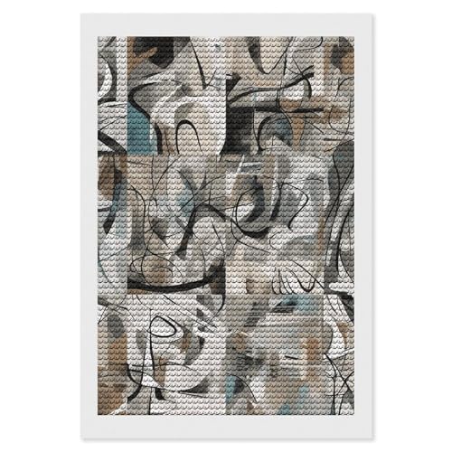 LKHDS Kunstdruck-Farbmuster-Diamant-Malerei-Set für Erwachsene, runder Bohrer, DIY-Diamantkunst, 5D-Edelsteinkunst und Handwerk für Heimdekoration, 20,3 x 30,5 cm von LKHDS