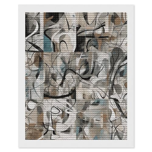 LKHDS Kunstdruck-Farbmuster-Diamant-Malerei-Set für Erwachsene, runder Bohrer, DIY-Diamantkunst, 5D-Edelsteinkunst und Handwerk für Heimdekoration, 40,6 x 50,8 cm von LKHDS