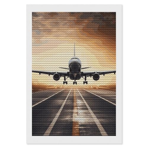 LKHDS Rucksack-Flugzeug-Diamant-Malerei-Set für Erwachsene, runder Bohrer, DIY-Diamantkunst, 5D-Edelsteinkunst und Handwerk für Heimdekoration, 20,3 x 30,5 cm LKHDS Rucksack-Flugzeug-Diamant-Malerei-Set für Erwachsene, runder Bohrer, DIY-Diamantkunst, 5D-Edelsteinkunst und Handwerk für Heimdekoration, 20,3 x 30,5 cm von LKHDS