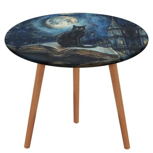 LKHDS Sitting A Black Cat Round Table Cover with Elastic Edge Wipe Clean Table Cover Waterproof Oil Proof Table Cover Fits Round Tables for Dinner Outdoor Picnic LKHDS Sitting A Black Cat Round Table Cover with Elastic Edge Wipe Clean Table Cover Waterproof Oil Proof Table Cover Fits Round Tables for Dinner Outdoor Picnic von LKHDS