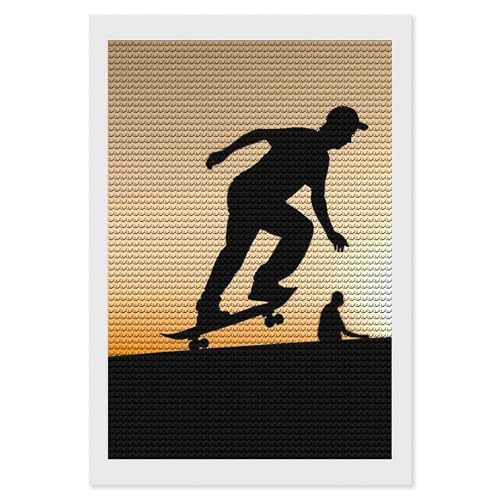 LKHDS Skateboard-Diamant-Malerei-Set für Erwachsene, runder Bohrer, DIY-Diamantkunst, 5D-Edelsteinkunst und Handwerk für Heimdekoration, 20,3 x 30,5 cm LKHDS Skateboard-Diamant-Malerei-Set für Erwachsene, runder Bohrer, DIY-Diamantkunst, 5D-Edelsteinkunst und Handwerk für Heimdekoration, 20,3 x 30,5 cm von LKHDS