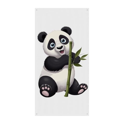 Naughty Panda Türbanner, saisonale vertikale Türabdeckung, Dekoration, langlebiger Hintergrund für Party, Veranda, Eingang, Garten, Dekoration, 178 x 80 cm von LKHDS