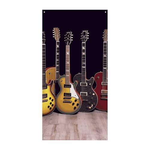 Türbanner aus der Gitarrensammlung, saisonale vertikale Türabdeckung, Dekoration, langlebiger Hintergrund für Party, Veranda, Eingang, Garten, Dekoration, 178 x 80 cm von LKHDS