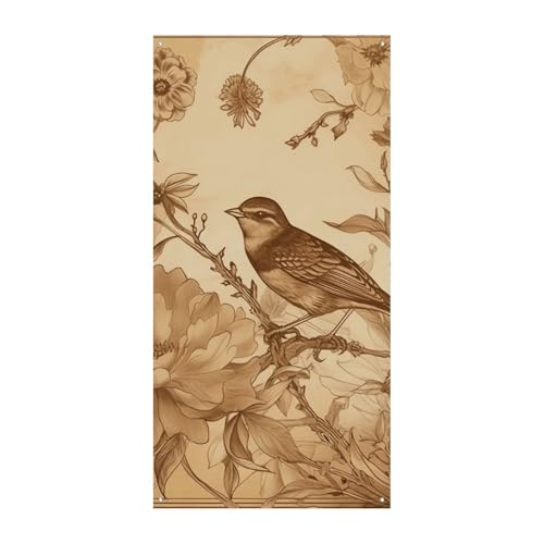 Türbanner mit Vogel im Feld, saisonale vertikale Türabdeckung, Dekoration, langlebiger Hintergrund für Party, Veranda, Eingang, Garten, Dekoration, 178 x 80 cm von LKHDS