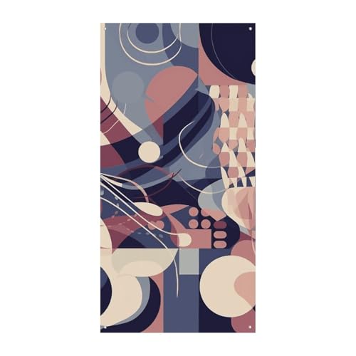 Türbanner mit abstrakten geometrischen Linien, saisonale vertikale Türabdeckung, Dekoration, langlebiger Hintergrund für Party, Veranda, Eingang, Garten, Dekoration, 178 x 80 cm von LKHDS