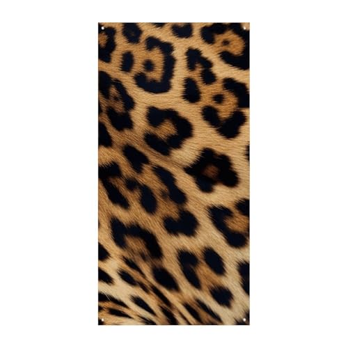 Türbanner mit rauem Leopardenmuster, saisonale vertikale Türabdeckung, Dekoration, langlebiger Hintergrund für Party, Veranda, Eingang, Garten, Dekoration, 178 x 80 cm von LKHDS