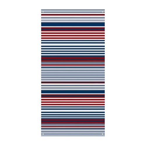 Türbanner mit roten blauen, weißen, grauen Streifen, saisonale vertikale Türabdeckung, Dekoration, langlebiger Hintergrund für Party, Veranda, Eingang, Garten, Dekoration, 178 x 80 cm von LKHDS