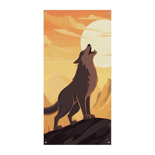 Wolf Türbanner, saisonale vertikale Türabdeckung, Dekoration, langlebiger Hintergrund für Party, Veranda, Eingang, Garten, Dekoration, 178 x 80 cm von LKHDS