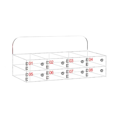 40 Slots, Acryl-Mobiltelefonspeicherschließfach, Clear-Handy-Schließfächer mit Türschlössern und Schlüsseln, anwandmontierte Mobiltelefone Lagerschrank für Klassenzimmer, Shool, 8 Slots Made in China von LKHGTR