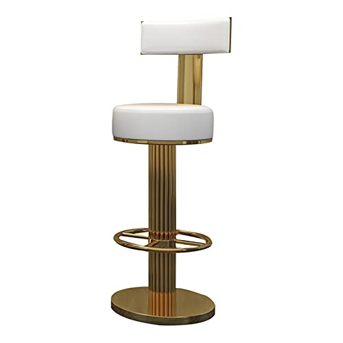 Bar Stuhl Family Stuhl Bar Stuhl Bar Stuhl Restaurant Hochstuhl moderne und einfache häusliche elektroplierte Metallgold -Mikrofaser PU geeignet für das Restaurant Counter Hotel 40 x 110 x 75 cm Made von LKHGTR