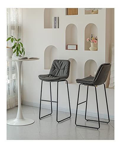 Barhocker Riegel Höhe von 2 Stkweiten weiche Faux Leder -Sitzstühle Frühstück Küchentühle Schwarze Metallbeine Barstools graue Hochhocker mit Rückenstützen und Fußstützen (No Tab Tab Made in China Barhocker Riegel Höhe von 2 Stkweiten weiche Faux Leder -Sitzstühle Frühstück Küchentühle Schwarze Metallbeine Barstools graue Hochhocker mit Rückenstützen und Fußstützen (No Tab Tab Made in China von LKHGTR