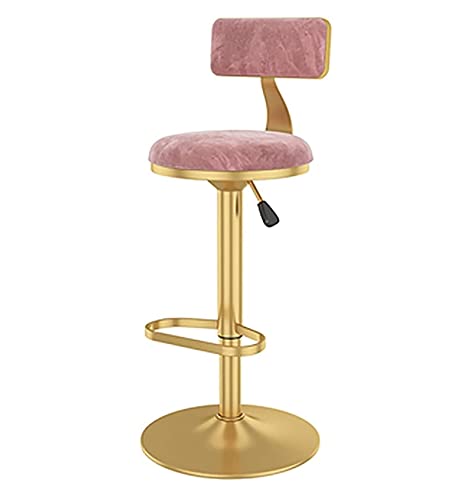 Barstools Bar Stühle, Frühstück Dining Stoot Polsterte Thekeschatzhocker rotierender Hochhocker Schwenkfamilie Stuhl Stuhl Stuhl Stuhl Hocker Grad Samt mit Rücken Flanellette 60-80 c Made in China von LKHGTR